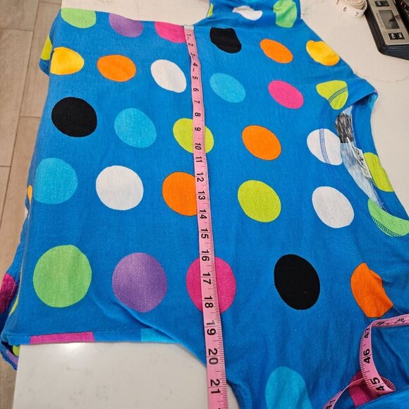 Parsley & Sage Polka Dot Long Sleeve Top Small Cotton Blue Maximalism - Picture 5 of 6